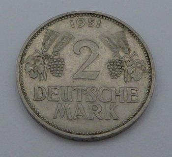 2 DM 1951 hren-Weinlaub F, ss-vz - Vorderseite (7)
