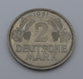 2 DM 1951 hren-Weinlaub F, st - Vorderseite (5)